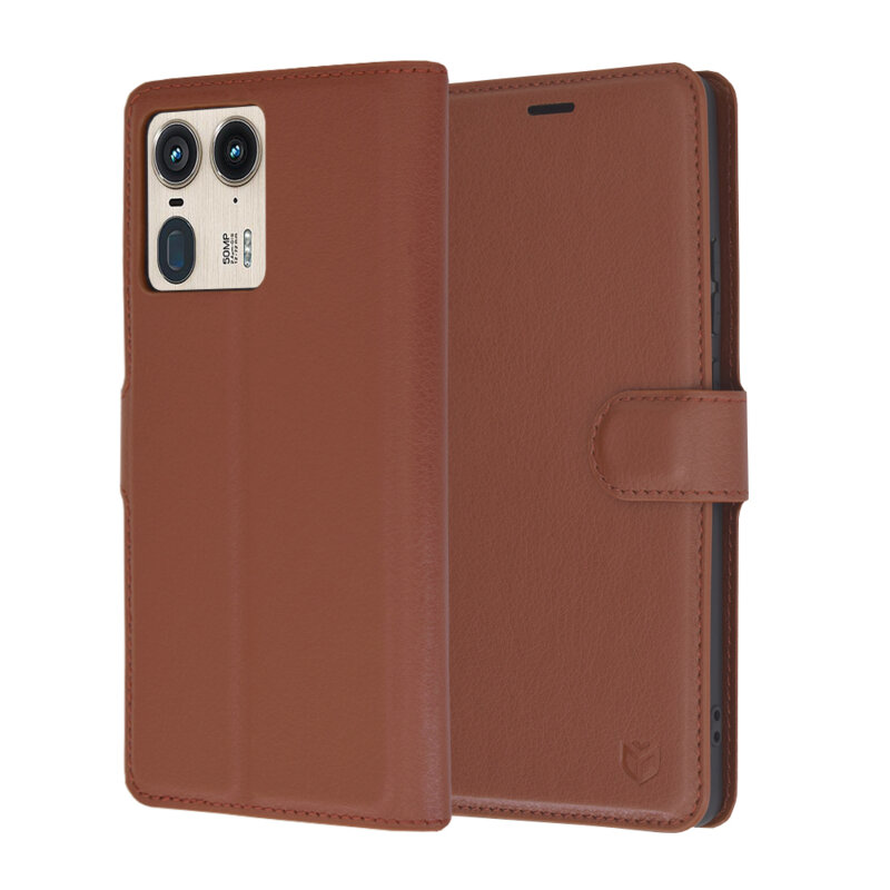 Husa Motorola Edge 50 Ultra Techsuit Leather Folio, maro