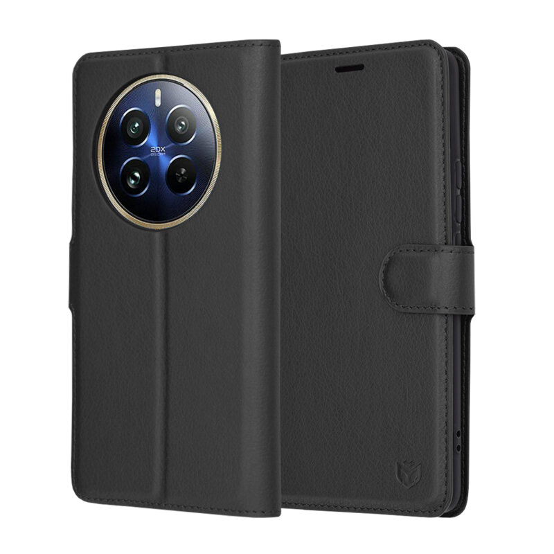 Husa Realme 12 Pro Techsuit Leather Folio, negru