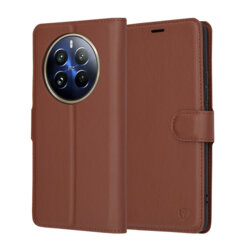 Husa Realme 12 Pro Techsuit Leather Folio, maro