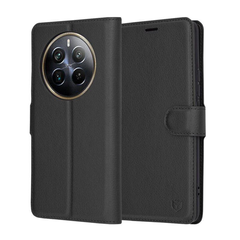 Husa Realme 12 Pro+ Techsuit Leather Folio, negru