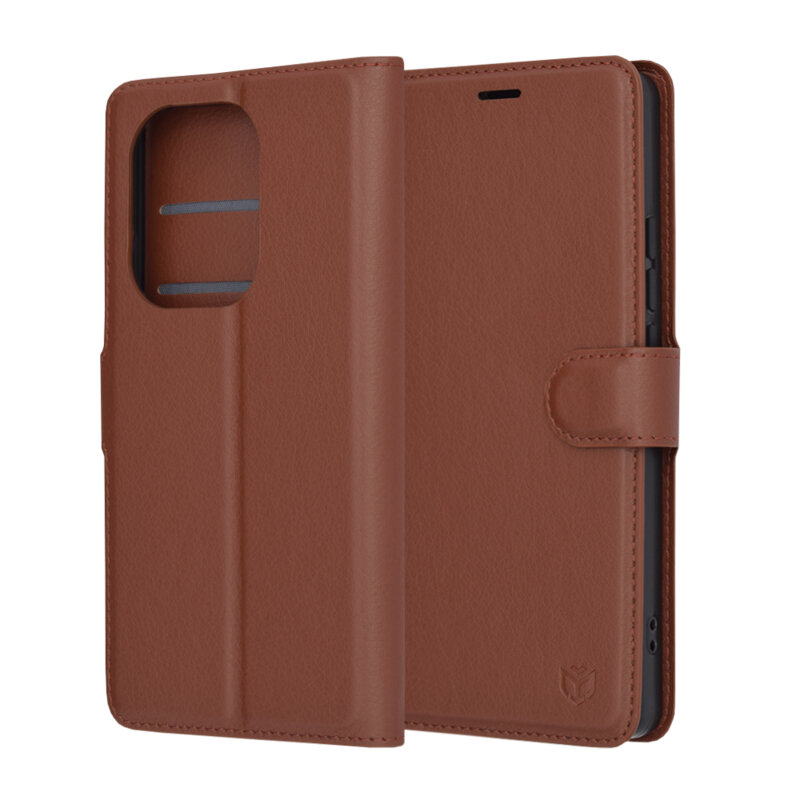 Husa Xiaomi Poco M6 Pro 4G Techsuit Leather Folio, maro