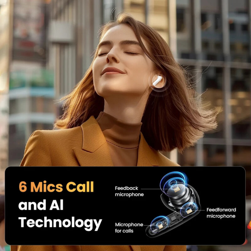 Casti wireless in-ear cu microfon, ANC, sunet spatial Ugreen H6 Pro