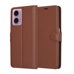 Husa Motorola Moto G24 Techsuit Leather Folio, maro