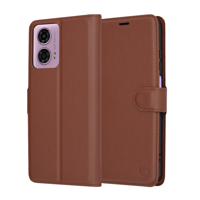 Husa Motorola Moto G24 Techsuit Leather Folio, maro