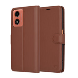 Husa Motorola Moto G04s Techsuit Leather Folio, maro