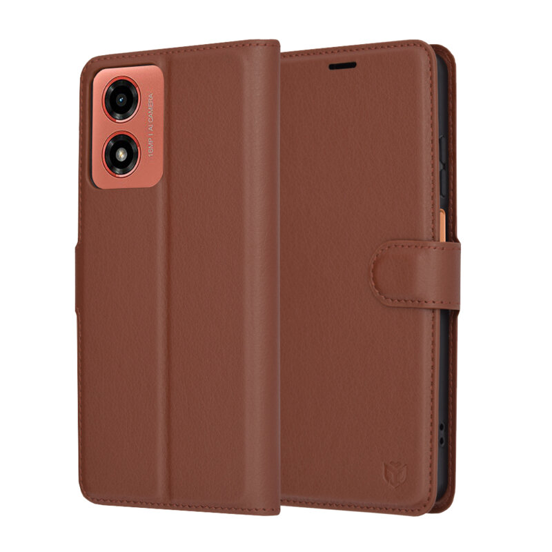 Husa Motorola Moto G04s Techsuit Leather Folio, maro