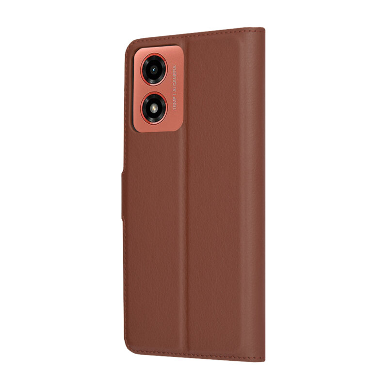 Husa Motorola Moto G04s Techsuit Leather Folio, maro