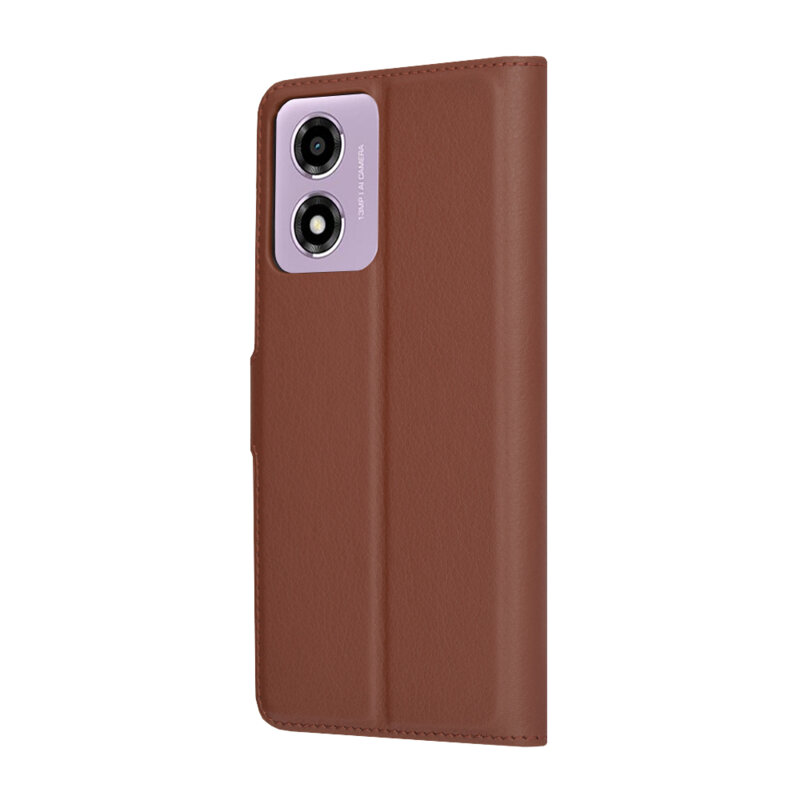 Husa Motorola Moto E14 Techsuit Leather Folio, maro