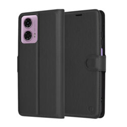 Husa Motorola Moto G24 Techsuit Leather Folio, negru