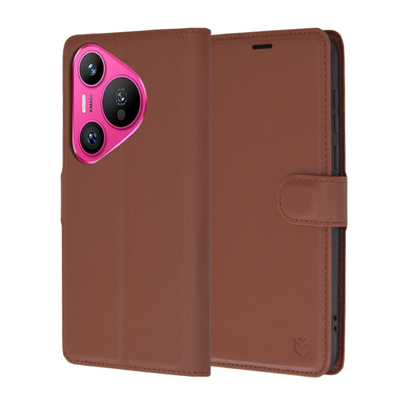 Husa Huawei Pura 70 Techsuit Leather Folio, maro
