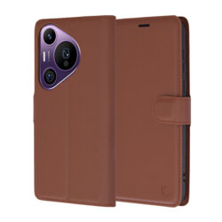 Husa Huawei Pura 70 Pro Techsuit Leather Folio, maro