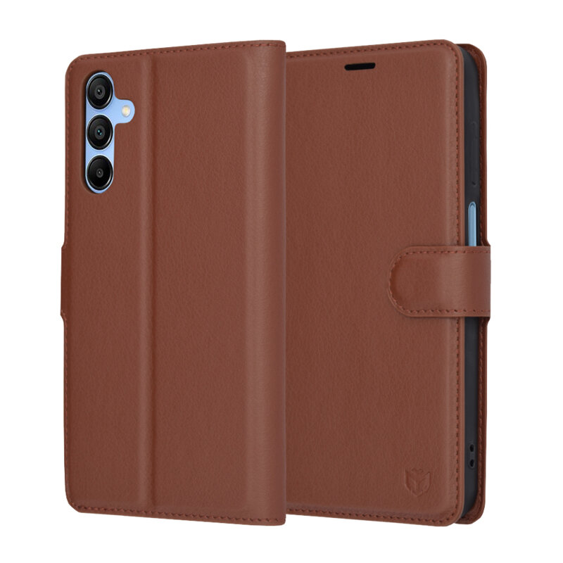 Husa Samsung Galaxy A15 5G Techsuit Leather Folio, maro