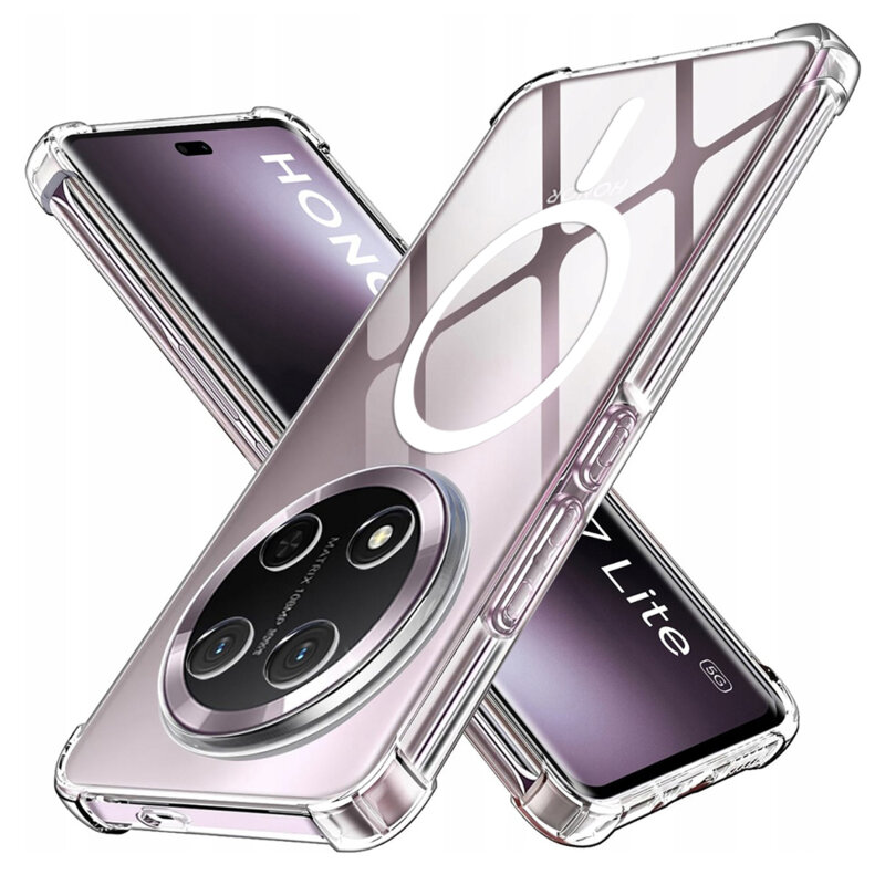 Husa Honor X9c Techsuit Shockproof Clear Silicone, transparenta
