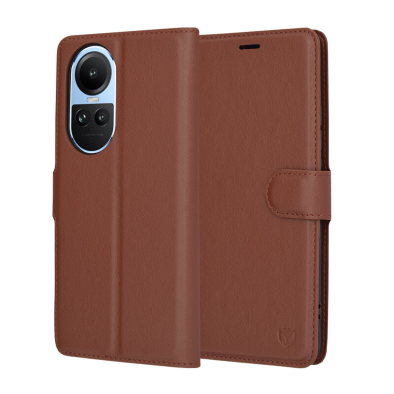 Husa Oppo Reno10 Techsuit Leather Folio, maro