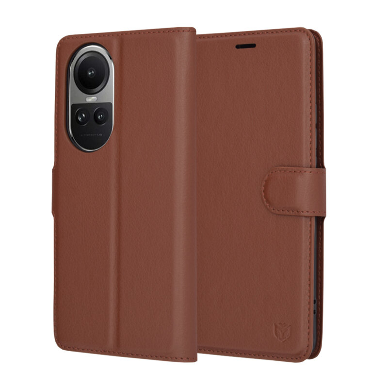 Husa Oppo Reno10 Pro Techsuit Leather Folio, maro