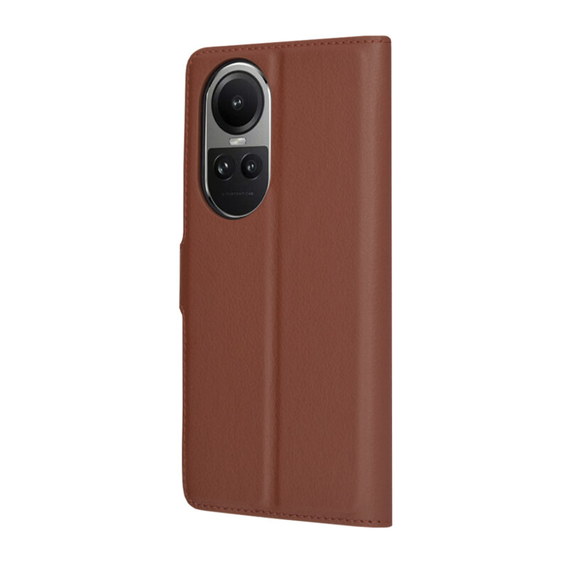 Husa Oppo Reno10 Pro Techsuit Leather Folio, maro