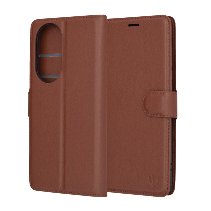 Husa Oppo Reno10 Pro Techsuit Leather Folio, maro