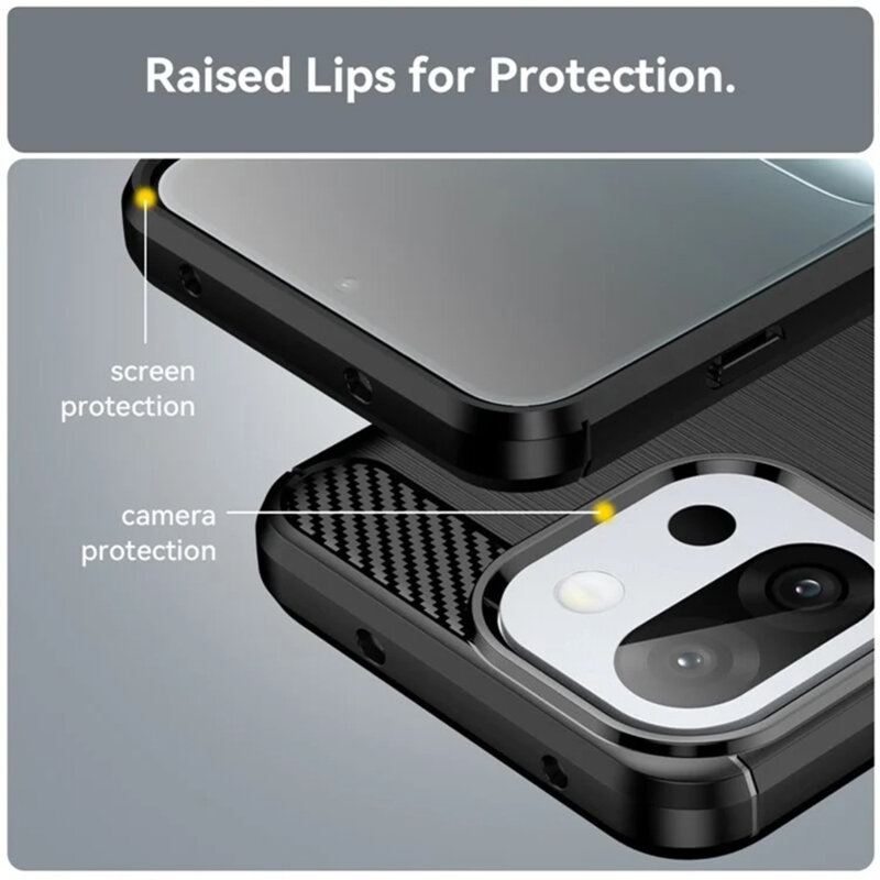 Husa OnePlus 13T Techsuit Carbon Silicone, negru
