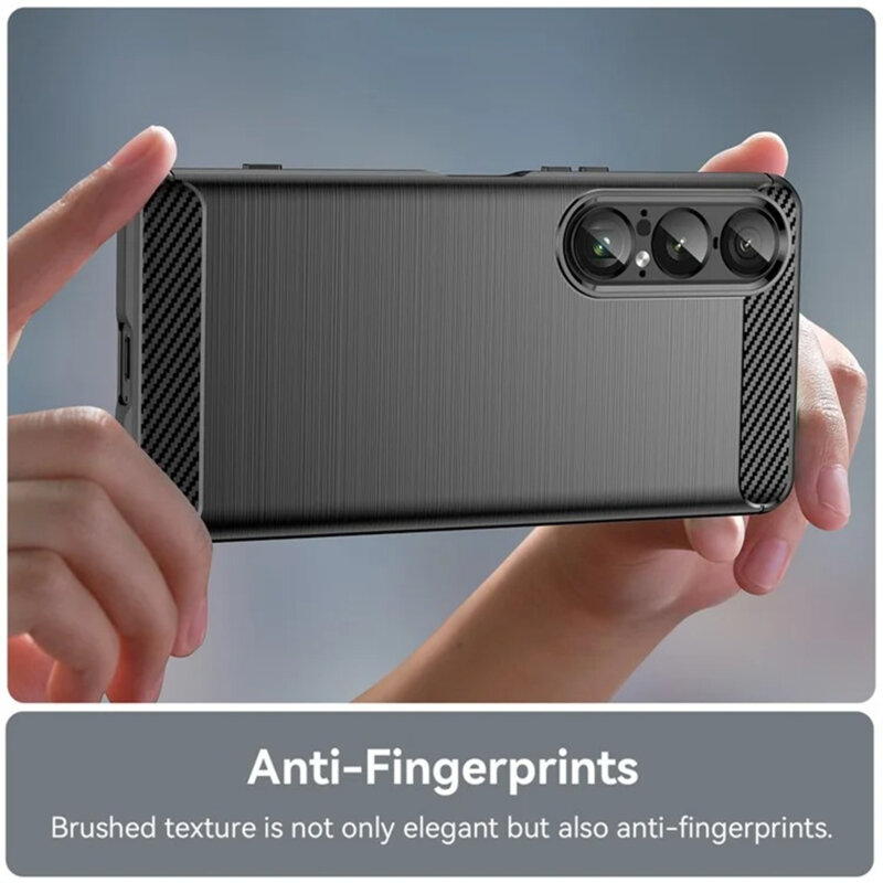 Husa Sony Xperia 1 VII Techsuit Carbon Silicone, negru