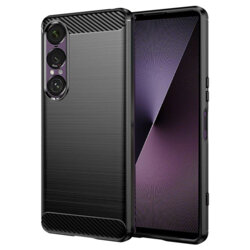 Husa Sony Xperia 1 VII Techsuit Carbon Silicone, negru