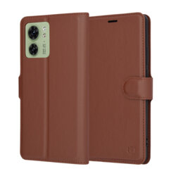 Husa Motorola Edge 40 Techsuit Leather Folio, maro