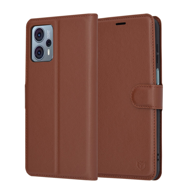 Husa Motorola Moto G23 Techsuit Leather Folio, maro