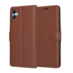 Husa Samsung Galaxy A04e Techsuit Leather Folio, maro