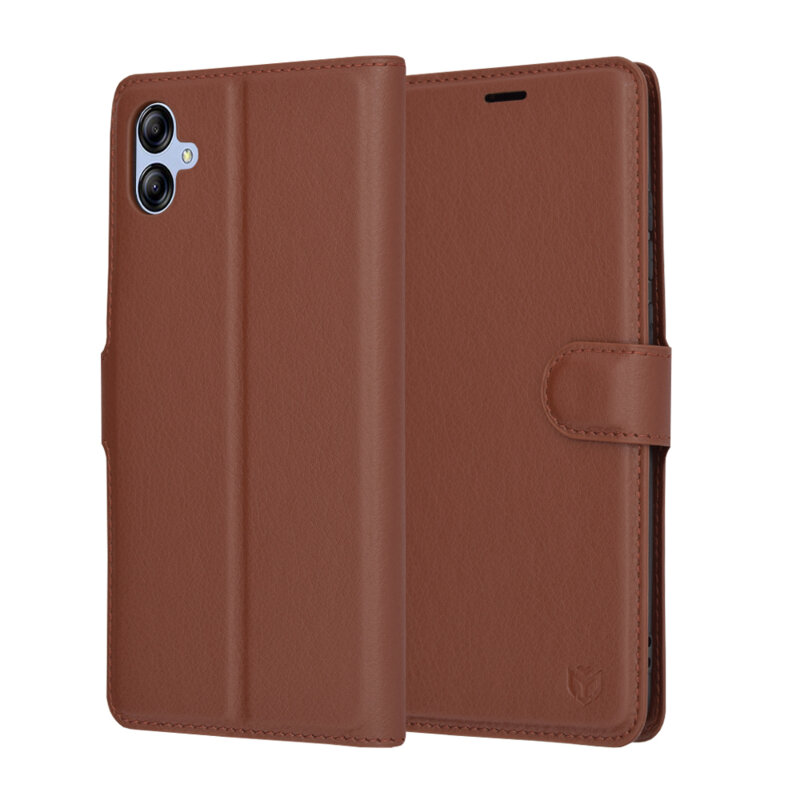 Husa Samsung Galaxy A04e Techsuit Leather Folio, maro