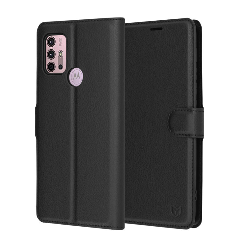 Husa Motorola Moto G30 Techsuit Leather Folio, negru