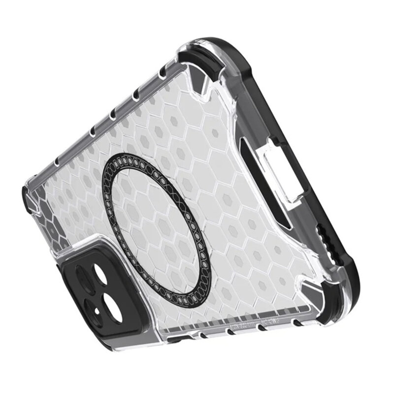 Husa transparenta Honor 200 Lite Techsuit HoneyComb Shield MagSafe, alb