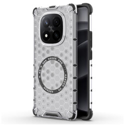 Husa transparenta Xiaomi Redmi Note 14 Pro+ 5G Techsuit HoneyComb Shield MagSafe, alb