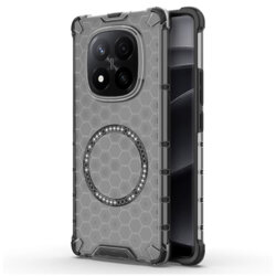 Husa transparenta Xiaomi Redmi Note 14 Pro+ 5G Techsuit HoneyComb Shield MagSafe, negru