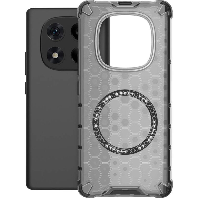 Husa transparenta Xiaomi Redmi Note 14 Pro+ 5G Techsuit HoneyComb Shield MagSafe, negru