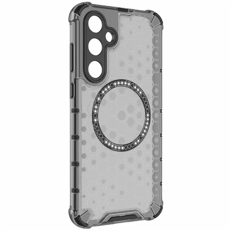 Husa transparenta Samsung Galaxy A35 5G Techsuit HoneyComb Shield MagSafe, negru