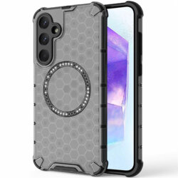 Husa transparenta Samsung Galaxy A55 5G Techsuit HoneyComb Shield MagSafe, negru