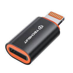 Adaptor OTG premium Type-C la Lightning PD20W Techsuit A3, negru
