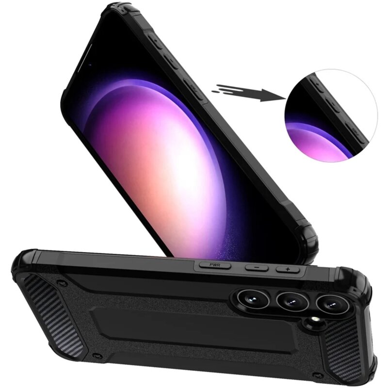 Husa Samsung Galaxy S25 Techsuit Hybrid Armor, negru