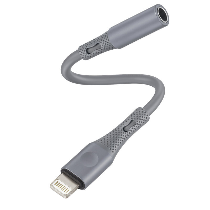 Adaptor audio premium, Lightning la Jack Techsuit SoundFleX AC2, gri