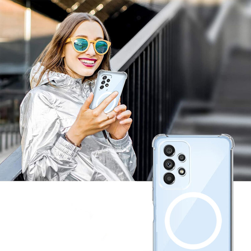 Husa Honor Magic6 Lite Techsuit Shockproof Clear Silicone MagSafe, transparenta