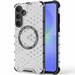 Husa transparenta Samsung Galaxy A36 5G Techsuit HoneyComb Shield MagSafe, alb