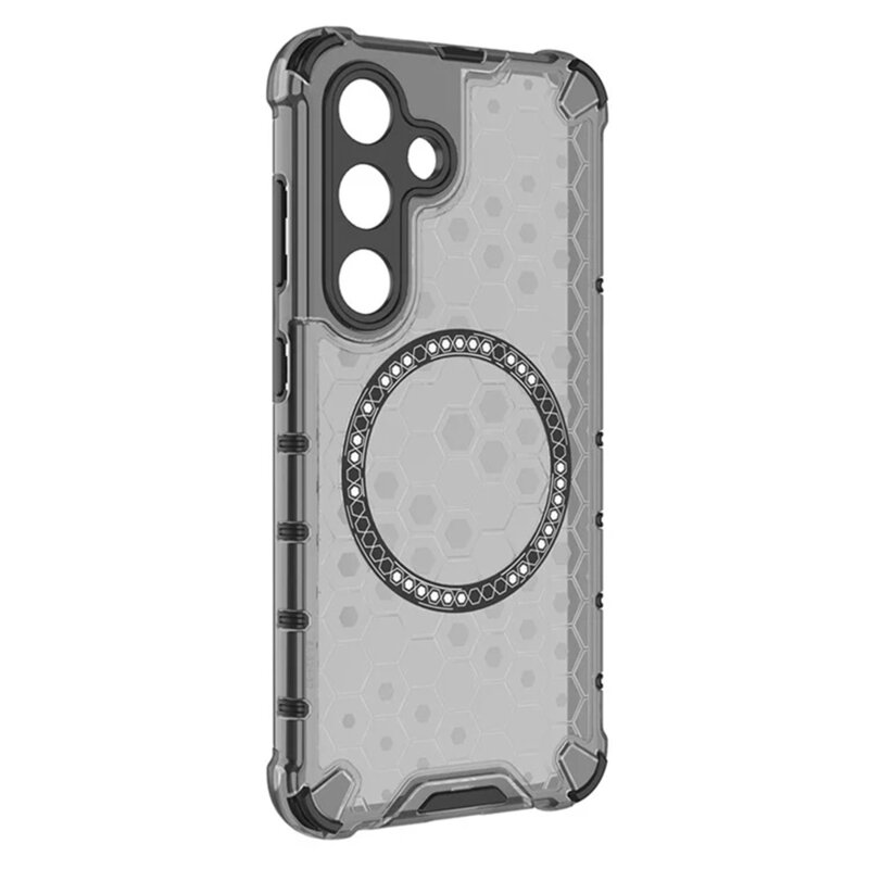 Husa transparenta Samsung Galaxy S24 Techsuit HoneyComb Shield MagSafe, negru