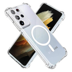 Husa Samsung Galaxy S21 Ultra 5G Techsuit Shockproof Clear Silicone MagSafe, transparenta