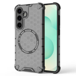 Husa transparenta Samsung Galaxy S25 Plus Techsuit HoneyComb Shield MagSafe, negru