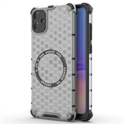Husa transparenta Samsung Galaxy A05 Techsuit HoneyComb Shield MagSafe, alb
