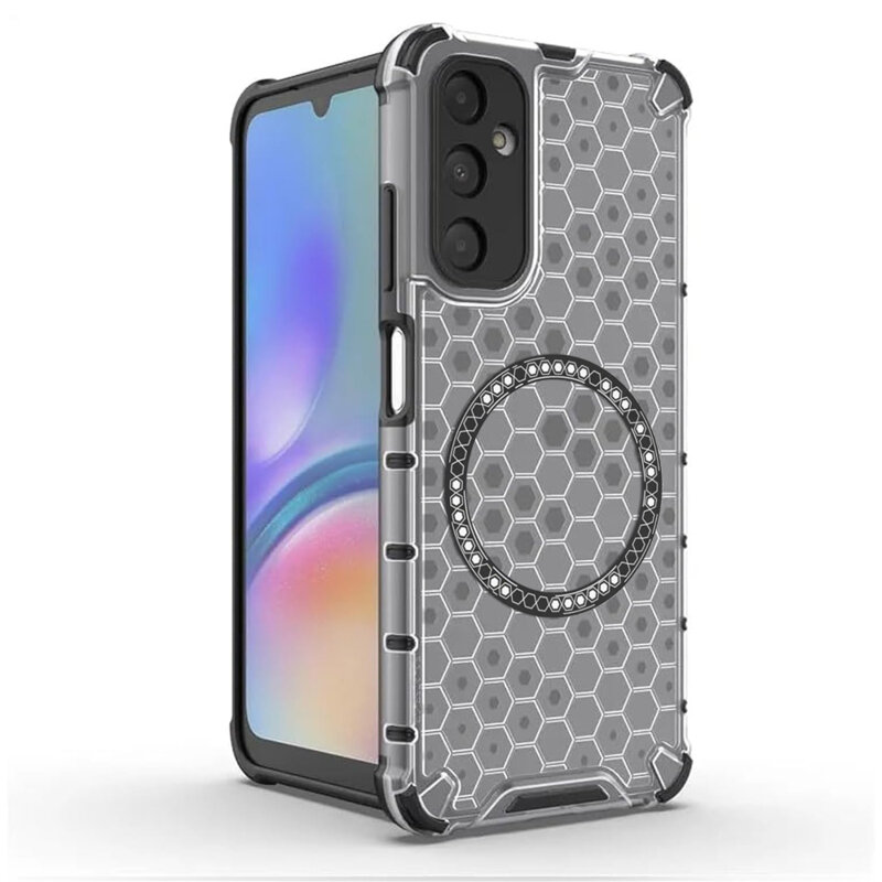 Husa transparenta Samsung Galaxy A05s Techsuit HoneyComb Shield MagSafe, alb