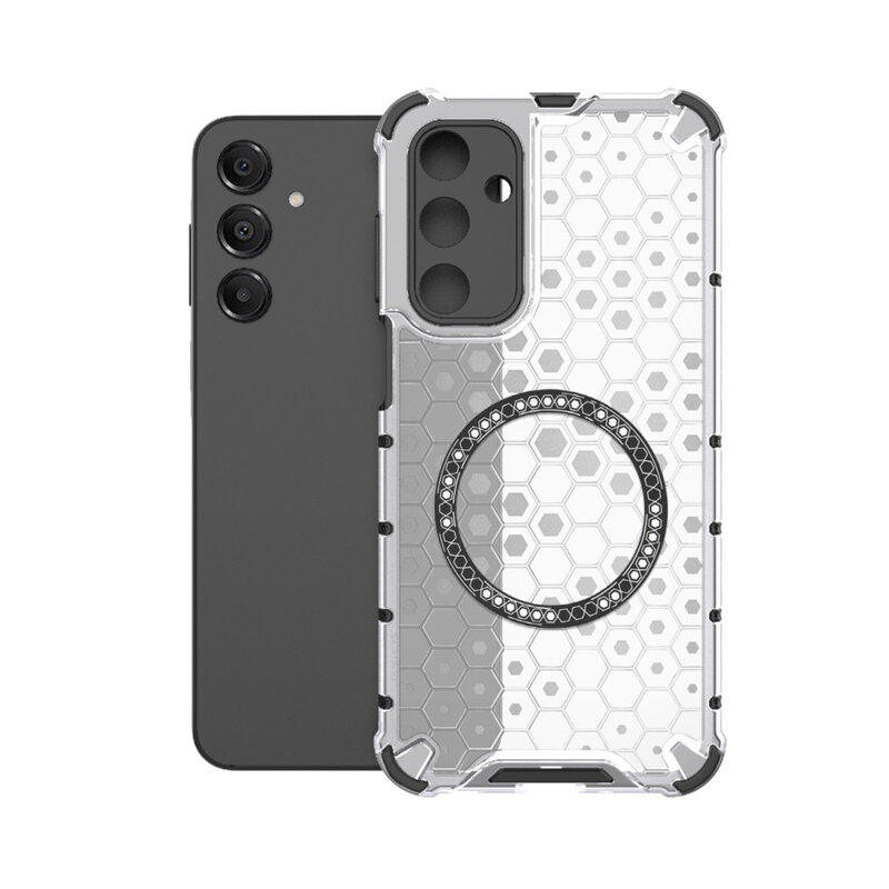 Husa transparenta Samsung Galaxy A16 4G Techsuit HoneyComb Shield MagSafe, alb