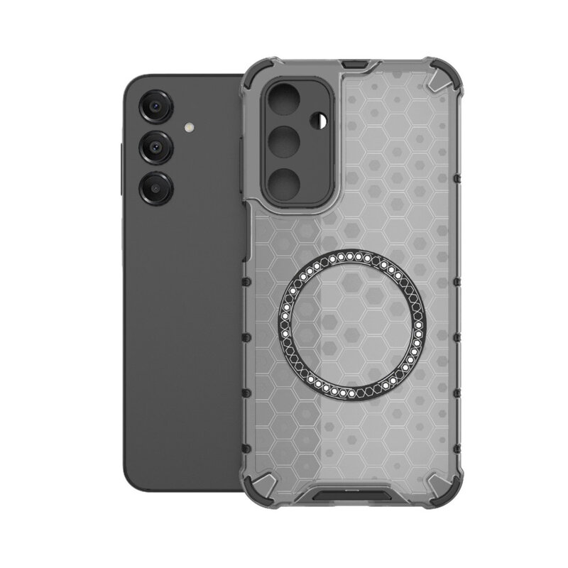 Husa transparenta Samsung Galaxy A16 4G Techsuit HoneyComb Shield MagSafe, negru
