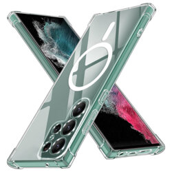 Husa Samsung Galaxy S22 Ultra 5G Techsuit Shockproof Clear Silicone MagSafe, transparenta