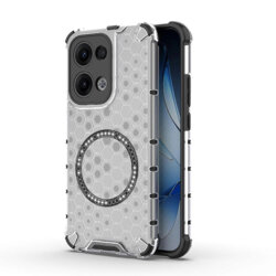 Husa transparenta Oppo Reno13 Techsuit HoneyComb Shield MagSafe, alb