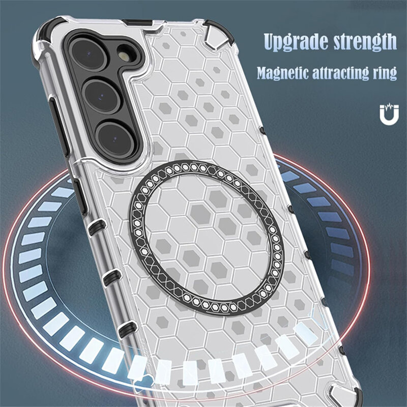 Husa transparenta Oppo Reno13 Techsuit HoneyComb Shield MagSafe, negru